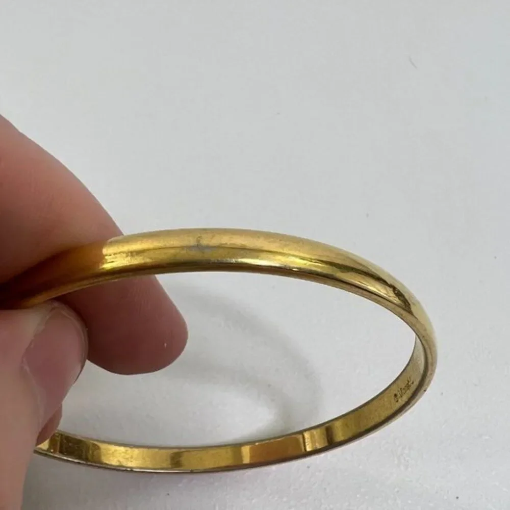 Monet Bangle Large Gold Tone Thin Dainty Basic Classic Vintage Timeless